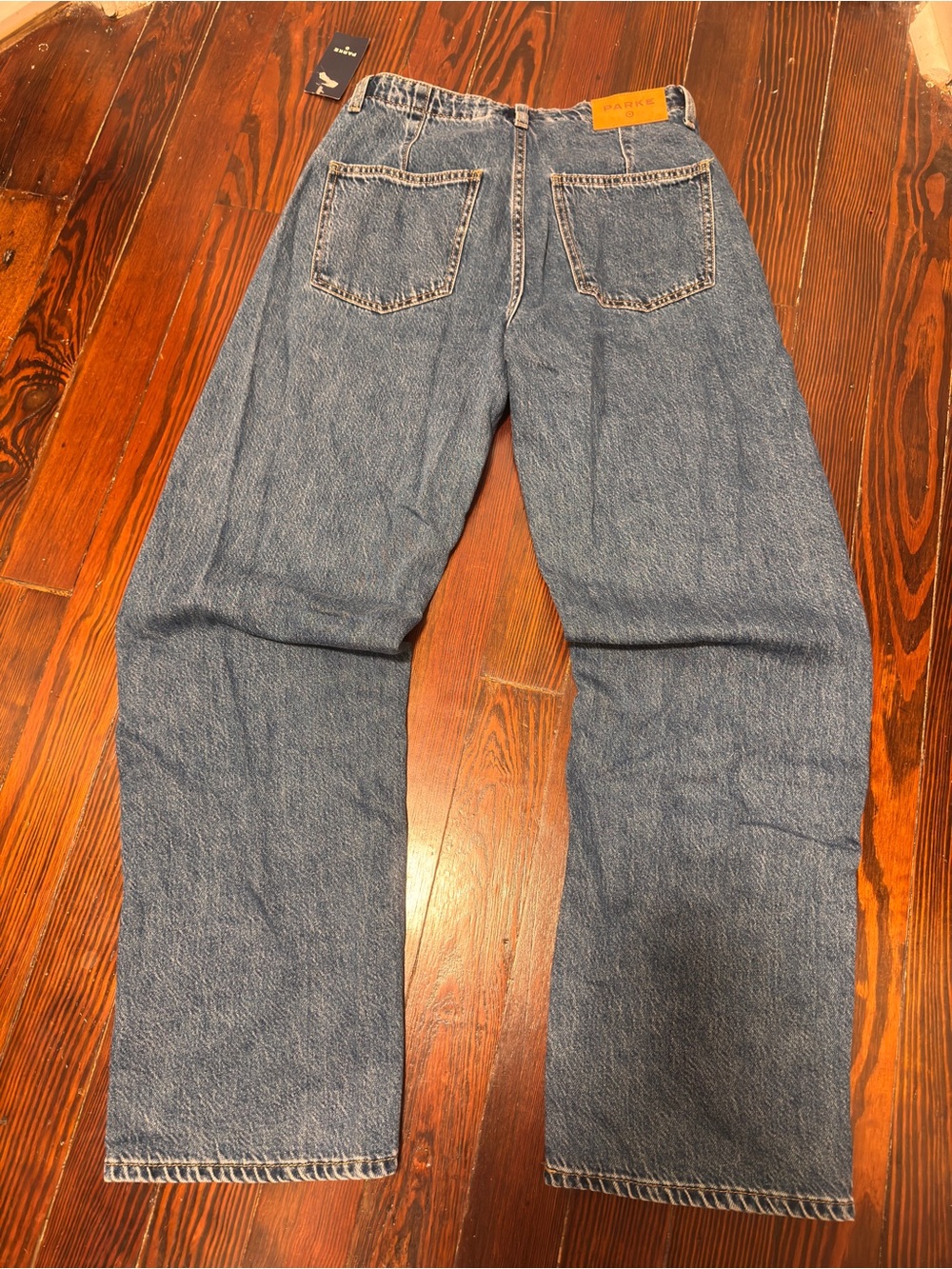 PARKE - Women's Mid-Rise Drawstring Baggy Jeans - Parke ME Medium Wash 4 NWT - Picture 5 of 7